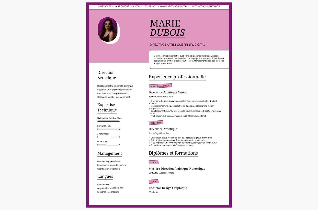 CV directeur artistique